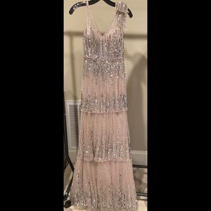 Gianni Bini silver sequin gown